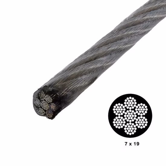 7*19 Vinylbeschichtetes Edelstahlkabel (T304) – Flugzeugkabel